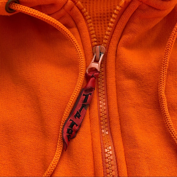 TIP TOP Orange Zip-Up Light Hoodie Jacket Size L - Picture 6 of 11